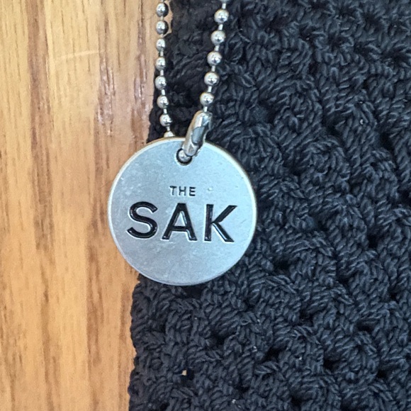 The Sak Black Crochet Crossbody Bag with Braided Strap - Picture 2 of 4